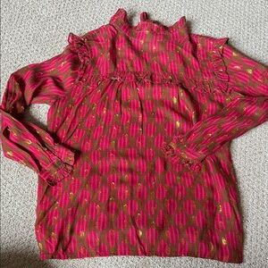 Oliphant  Red and Pink Metallic Top sz S